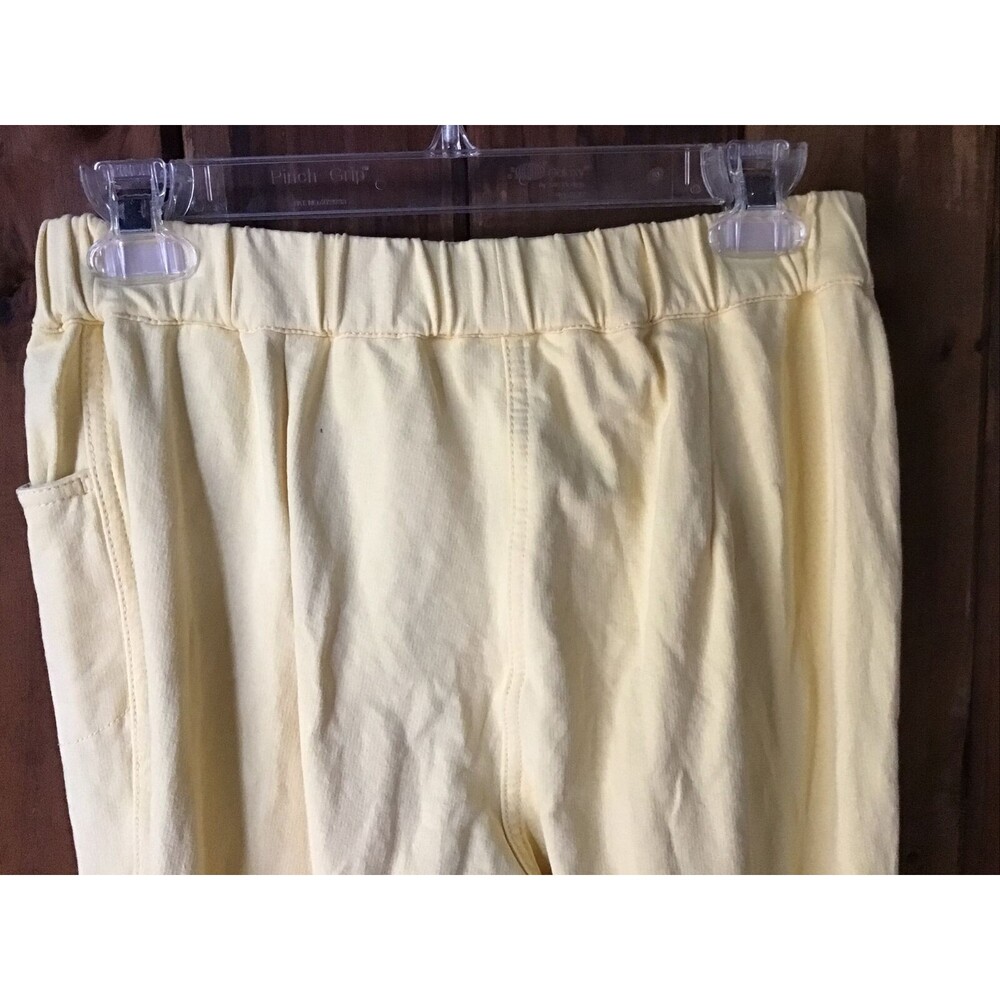 Quacker Factory Dream Jeannes Capris Size XS Yellow Stretch Rhinestones - Picture 8 of 12